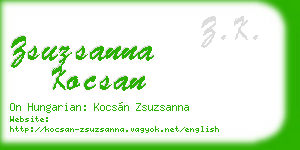 zsuzsanna kocsan business card